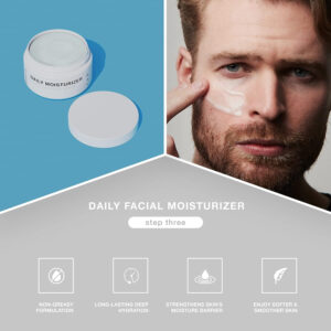 CRVFT Men’s Facial Care Kit | Aloe Vera Face Wash 3oz | Hyaluronic Moisturizer 1oz | Charcoal Exfoliating Scrub 1.7oz |