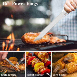 ROMANTICIST 25pcs Extra Thick Stainless Steel Grill Tool Set for Men, Heavy Duty Grilling Accessories Kit for Backyard, BBQ